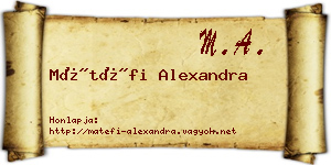 Mátéfi Alexandra névjegykártya