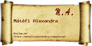 Mátéfi Alexandra névjegykártya